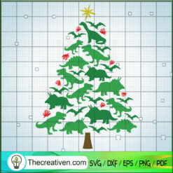 Dino Christmas Tree SVG, Christmas Dinosaur SVG, Funny Christmas SVG