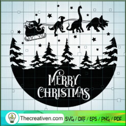 Merry Christmas Dinosaur SVG, Dinosaur SVG, Santa Claus SVG