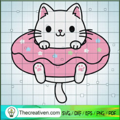 Cute Cat In Swimming Float SVG, Love Cat SVG, Pet Lover SVG