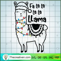 Fa La La La La Llama SVG, Christmas Light SVG, Funny Christmas SVG