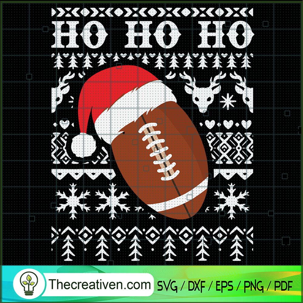 Hohoho Rugby Ball SVG, Sports Christmas SVG, Rugby Ball Santa SVG 1 Hohoho Rugby Ball SVG, Sports Christmas SVG, Rugby Ball Santa SVG