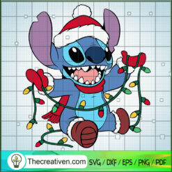 Stitch Santa SVG, Stitch Christmas SVG, Funny Stitch SVG