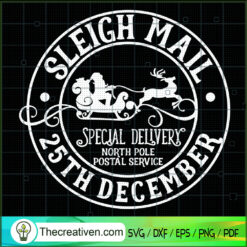 Sleigh Mail 25th December SVG Cut File for Cricut & Silhouette