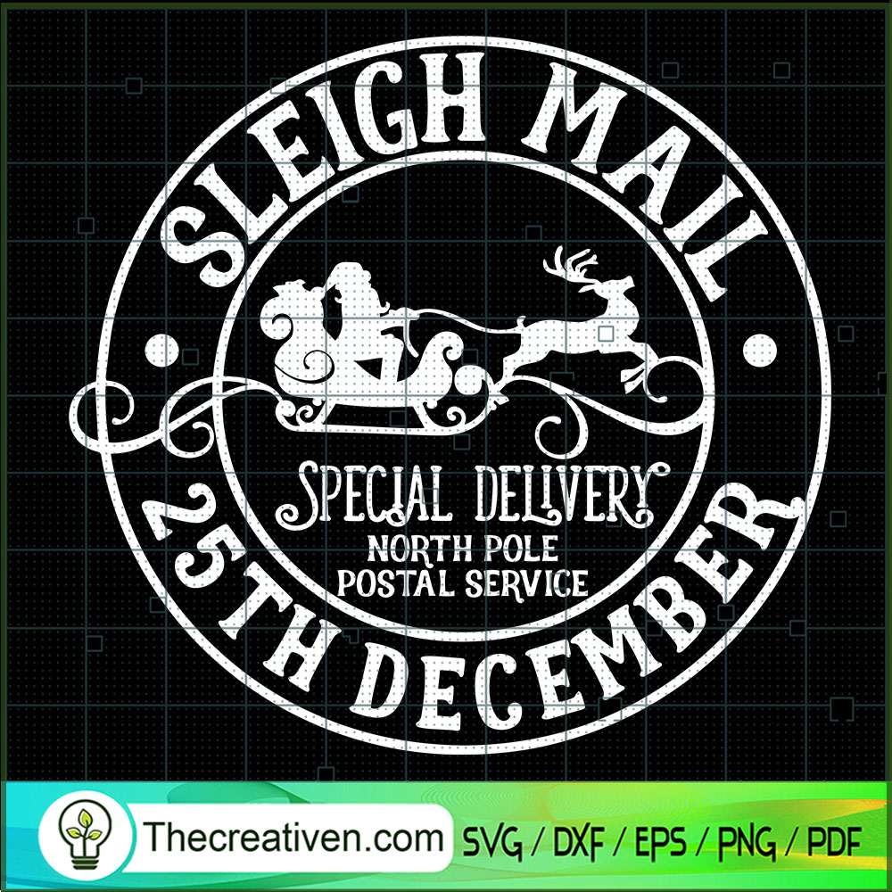 Sleigh Mail 25th December SVG Cut File for Cricut & Silhouette 1 Sleigh Mail 25th December SVG Cut File for Cricut & Silhouette