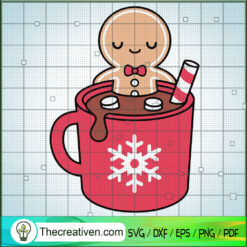 Gingerbread In Cacoa Cup SVG Cut File for Cricut & Silhouette