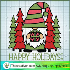 Happy Holidays SVG, Christmas Vacation SVG, Gnome Christmas SVG