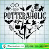Potter Aholic SVG, Harry Potter SVG, Heart Potter SVG