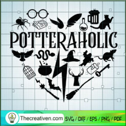 Potter Aholic SVG, Harry Potter SVG, Heart Potter SVG
