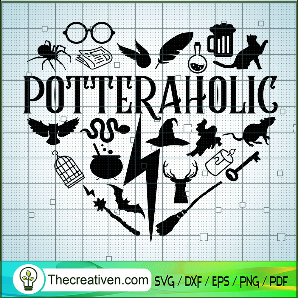 Potter Aholic SVG, Harry Potter SVG, Heart Potter SVG 1 Potter Aholic SVG, Harry Potter SVG, Heart Potter SVG