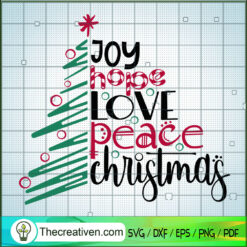 Joy Hope Love Peace Christmas SVG Cut File for Cricut & Silhouette