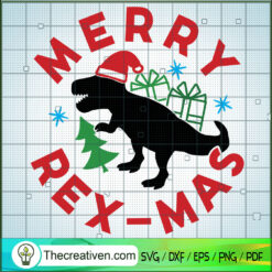 Merry Rex-mas SVG, Dinosaurus SVG, Merry Christmas SVG