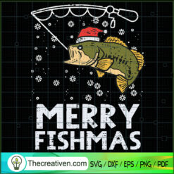 Merry Fishmas SVG, Merry Christmas SVG, Fishing SVG