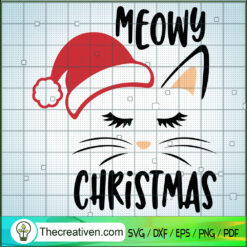 Meowy Christmas SVG, Cat Christmas SVG, Merry Christmas SVG