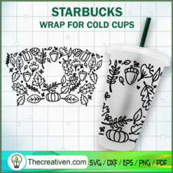 Autumn Fall Starbucks Cup Wrap SVG, Pumpkin Starbucks SVG