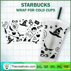 Harry Potter Wizard Starbucks Cup SVG, Magic Starbucks Cups Wrap SVG
