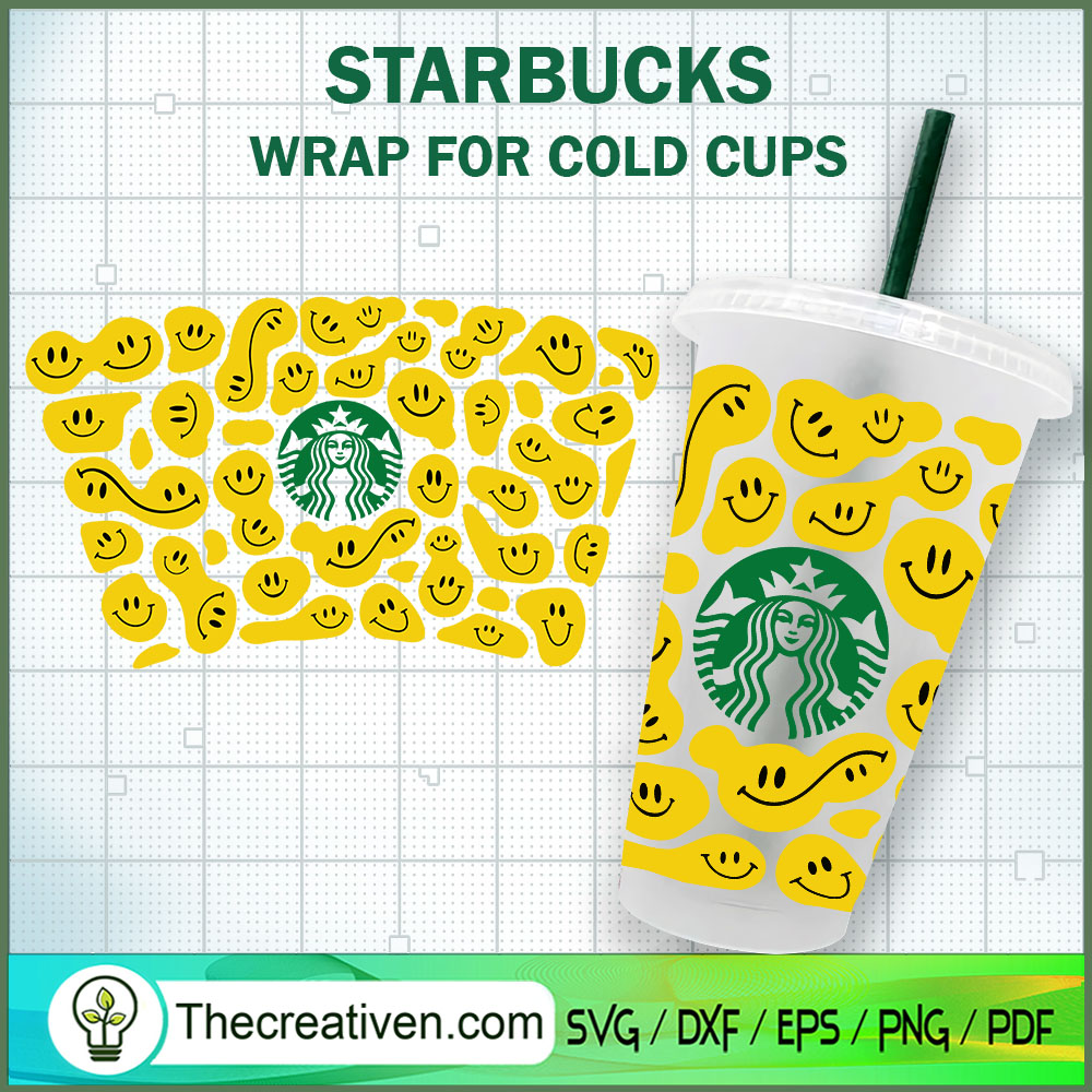 Face Smile Starbucks Cup Wrap SVG, Emoji Face SVG 1 Face Smile Starbucks Cup Wrap SVG, Emoji Face SVG
