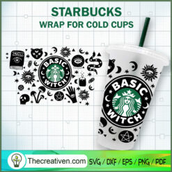 Mystic Basic Witch Starbucsk SVG Cut File for Cricut