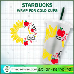 Sunflower Teacher Cup Wrap SVG Cut File for Cricut & Silhouette