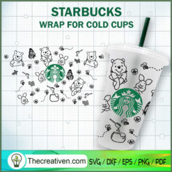 Winnie The Pooh Starbucks Cu SVG Cut File for Cricut