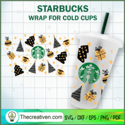 Christmas Gift Starbucks Cup Wrap SVG Cut File for Cri Design 60734