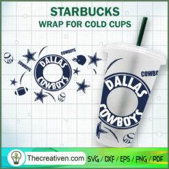 Dallas Cowboys Starbucks Cup Wrap SVG, NFL SVG