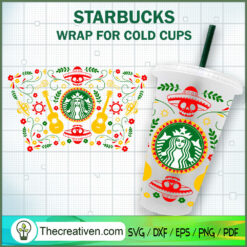 Disney Coco Starbucks Cup Wrap SVG, Skull SVG