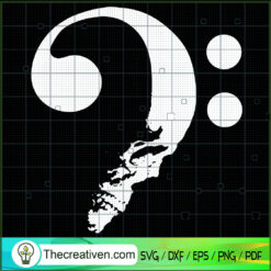 Skull Bass Clef SVG, Bass Player Music Lover SVG, Musical Note SVG