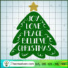 Joy Love Peace Believe Christmas SVG Cut File for Cricut & Silhouette