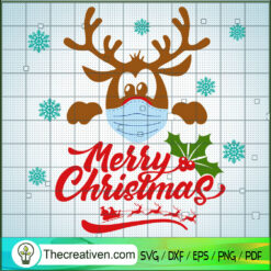 Reindeer Wear Mask Merry Chr SVG Cut File for Cricut