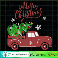 Merry Christmas Truck SVG, Christmas Tree SVG, Christmas Gift SVG