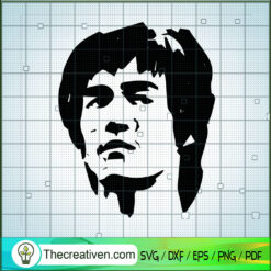 Bruce Lee Face SVG, Actor SVG, Fighter SVG