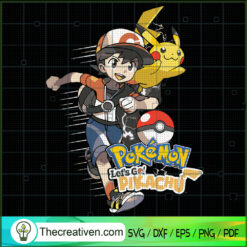 Let's Go Pikachu Eevee Birthday SVG, Pokemon Let's Go SVG, Pikachu SVG