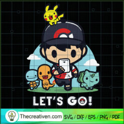 Lets Go Pikachu Pokemon Mobile SVG Cut File for Cricut & Silhouette