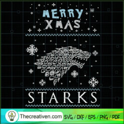 Merry Xmas Starks SVG, Game Of Thrones Christmas SVG, Stark Xmas SVG