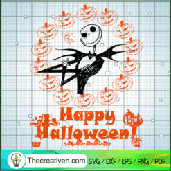 Jack Skellington Happy Halloween SVG Cut File for Cricut & Silhouette