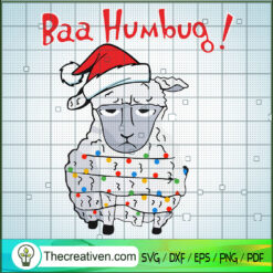 Baa Humbug SVG, Funny Sheep Xmas SVG, Sheep Christmas SVG
