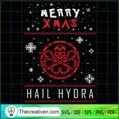 Merry Xmas Hail Hydra SVG Cut File for Cricut & Silhouette