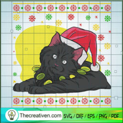 Christmas Black Cat SVG,Cat SVG, Christmas SVG