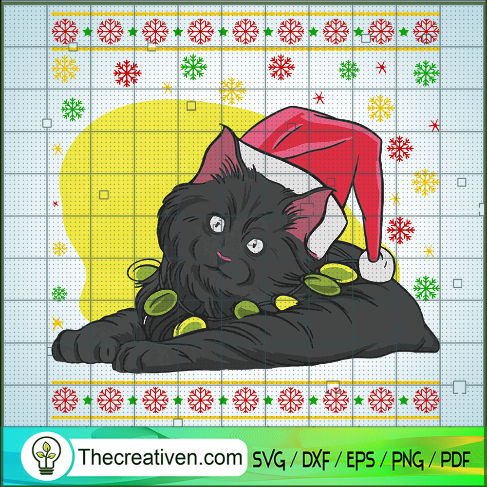 Christmas Black Cat SVG,Cat SVG, Christmas SVG 1 Christmas Black Cat SVG,Cat SVG, Christmas SVG