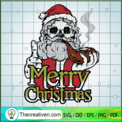 Smoking Santa Merry Christmas SVG Cut File for Cricut & Silhouette