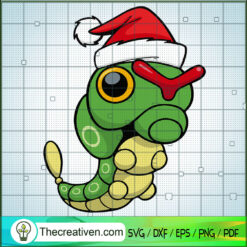 Caterpie Santa SVG, Pokemon Christmas SVG, Christmas SVG