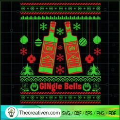 Gin SVG, Ginger Bells SVG, Ancohol Christmas Drink SVG