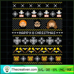 Harry Potter Christmas SVG, Hermione Ron Xmas SVG, Merry Christmas SVG