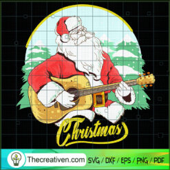 Santa Claus Play Guitar At C SVG Cut File for Cricut