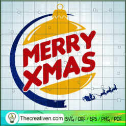 Santa Burger Xmas SVG, Merry Xmas Logo SVG, Christmas SVG