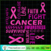 Cancer Awareness Slogan SVG, Support SVG, Faith Hope Love SVG