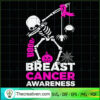 Dabbing Skeleton Breast Cancer Awareness T Shirt Pink Ribbon Dancing Skeleton Halloween Horror Spoof Adult kids Tee Top gigapixel standard scale 2 00x copy
