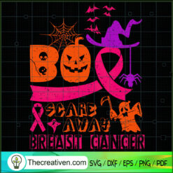 Boo Scare Away Breast Cancer SVG Cut File for Cricut & Silhouette