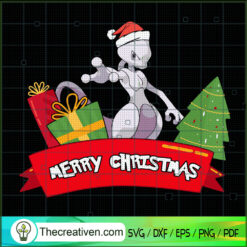 Mewtwo Merry Christmas SVG, Pokemon Christmas SVG, Pokemon SVG