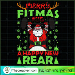 Merry Fitmas And a Happy New Rear SVG Cut File for Cricut & Silhouette